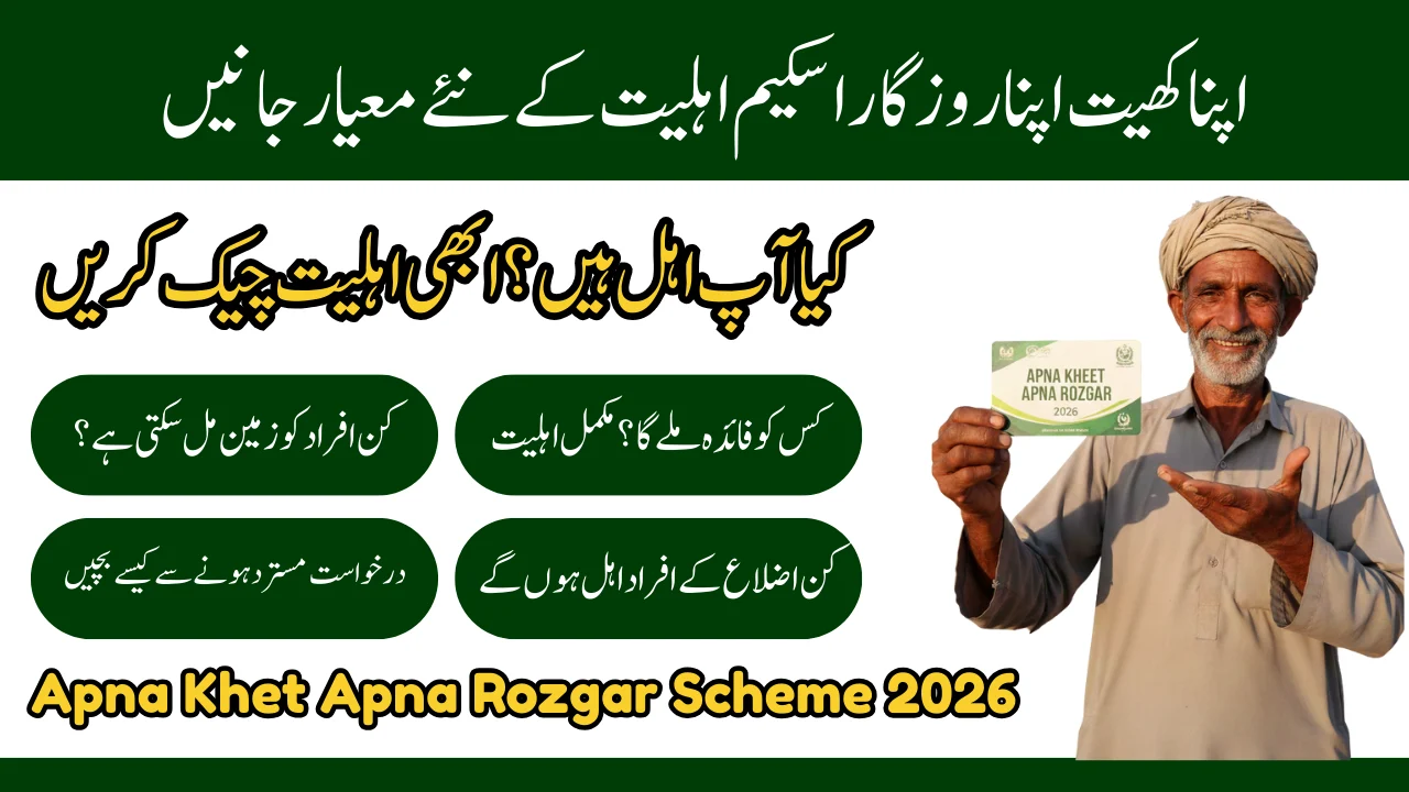 Apna Khet Apna Rozgar scheme eligibility criteria