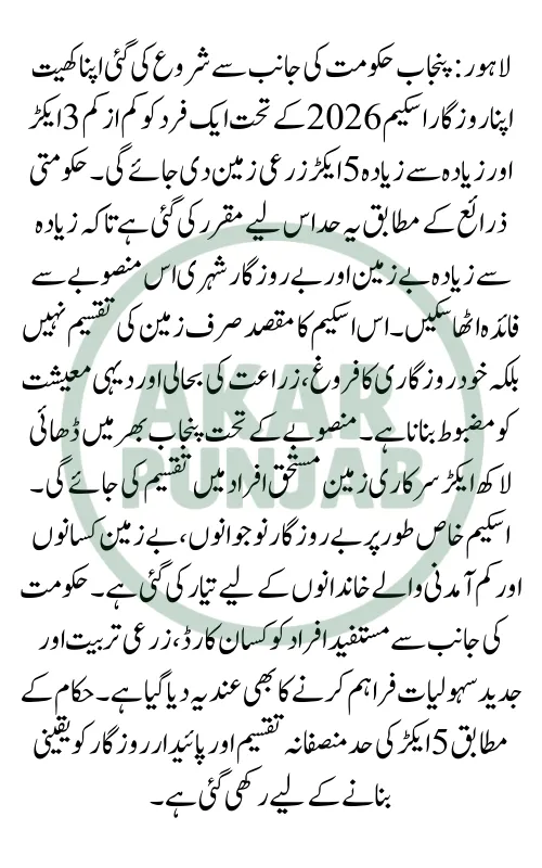 How Many Acres in Apna Khet Apna Rozgar scheme