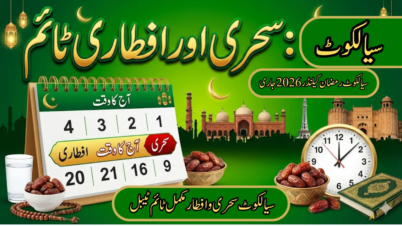 Sialkot Sehri Iftar Timing Today